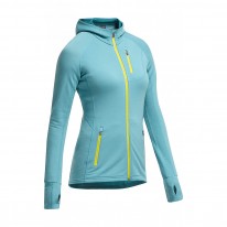 Кофта Icebreaker Quantum LS Zip Hood WMN glacier/сhartreuse/сruiseS